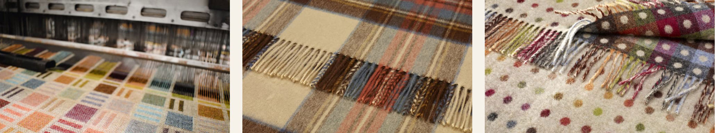 close up of woven throws